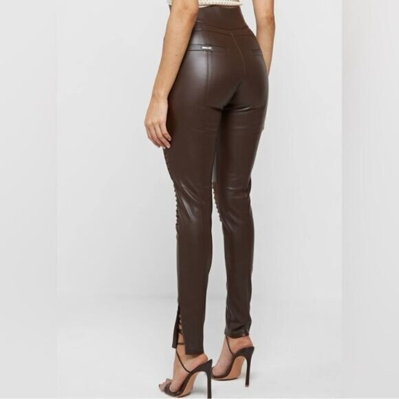 Vegan Leather & Suede Ribbed Legging - Picture 3 of 16